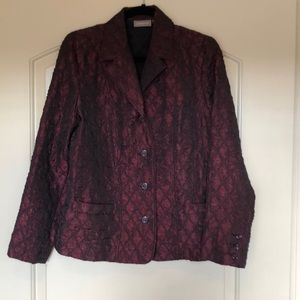CROFT & BARROW BURGUNDY BLAZER MED.